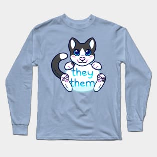 Kitty Pronouns - They/Them Long Sleeve T-Shirt